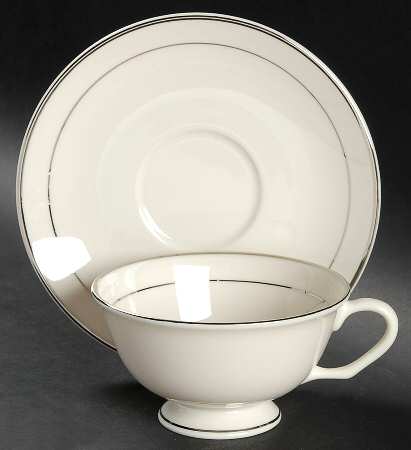 Wedding Band Footed Cup & Saucer Set