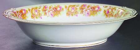 Woodrose 10" Oval Vegetable Bowl