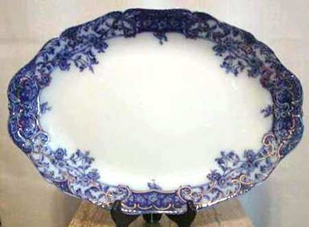Manhattan Blue 12" Oval Serving Platter