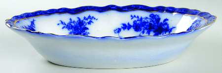 Touraine (Flow Blue) 10" Oval Vegetable Bowl