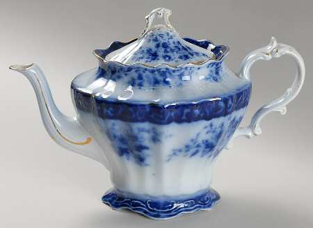 Touraine (Flow Blue) Teapot & Lid