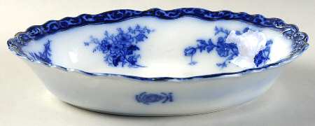 Touraine (Flow Blue) 8" Oval Vegetable Bowl