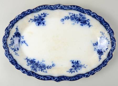 Touraine (Flow Blue) 17" Oval Serving Platter