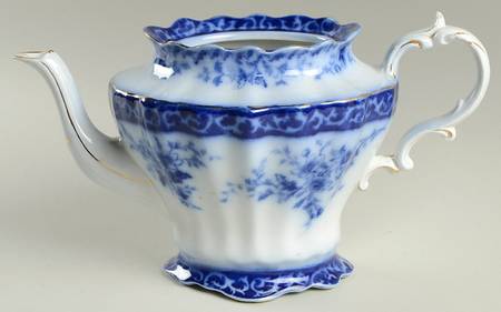 Touraine (Flow Blue) Teapot No Lid