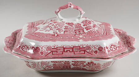 Willow Pink (White Background) Rectangular Covered Vegetable