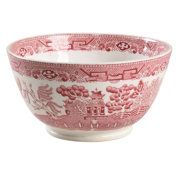 Willow Pink (White Background) Cranberry Bowl