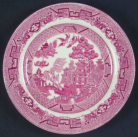 Willow Pink (White Background) Dessert/Pie Plate