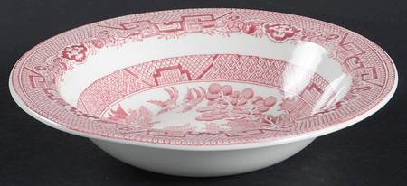 Willow Pink (White Background) Rim Cereal Bowl