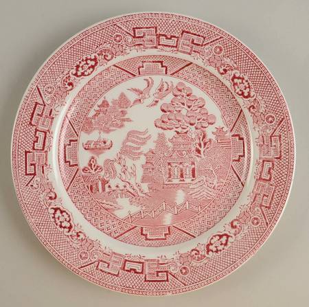 Willow Pink (White Background) Luncheon Plate