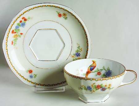 Bird of Paradise Footed Cup & Saucer Set