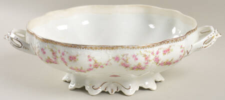 Bridal Rose (Scalloped, Gold Edge) Round Vegetable No Lid