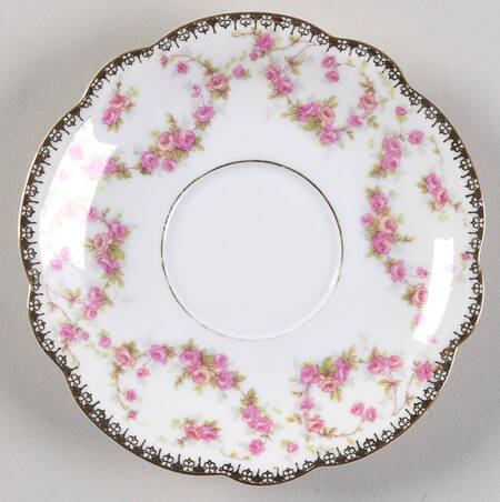 Bridal Rose (Scalloped, Gold Edge) Saucer