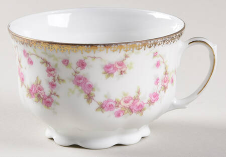 Bridal Rose (Scalloped, Gold Edge) Footed Cup