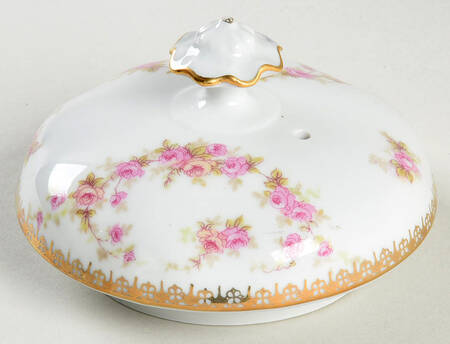 Bridal Rose (Scalloped, Gold Edge) Lid for Teapot