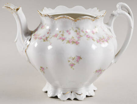 Bridal Rose (Scalloped, Gold Edge) Teapot No Lid