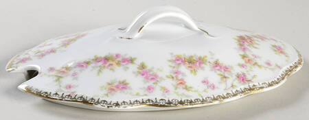 Bridal Rose (Scalloped, Gold Edge) Lid for Gravy Boat
