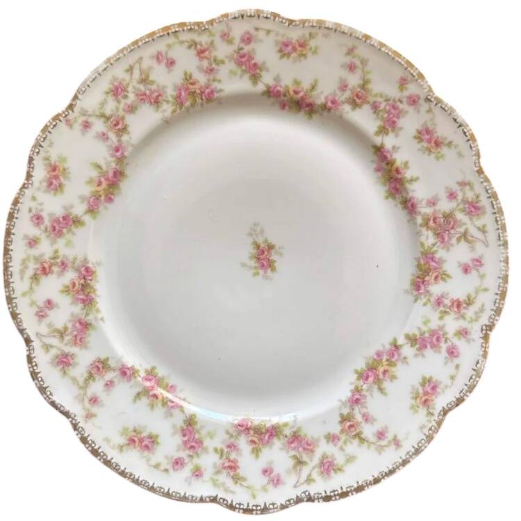 Bridal Rose (Scalloped, Gold Edge) Salad Plate