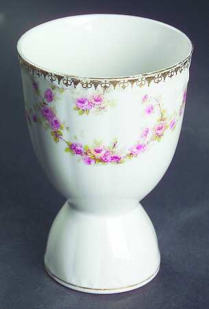 Bridal Rose (Smooth, Gold Edge) Double Egg Cup