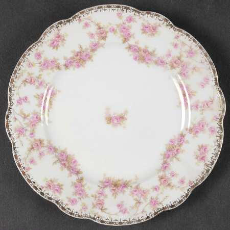 Bridal Rose (Scalloped, Gold Edge) Bread & Butter Plate