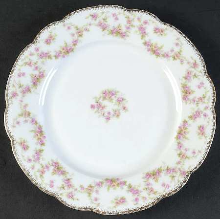 Bridal Rose (Scalloped, Gold Edge) Luncheon Plate