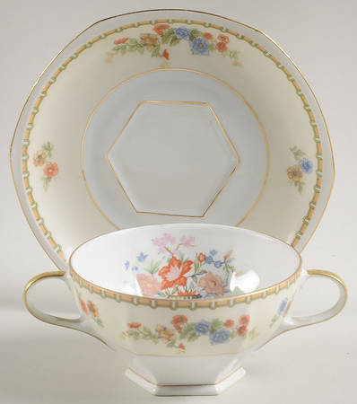 Diana Footed Bouillon Cup & Saucer