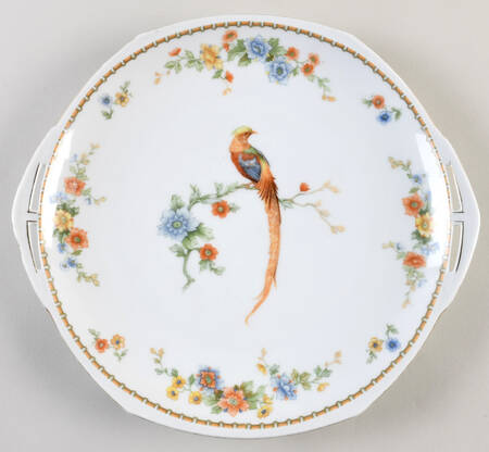 Golden Pheasant (Octagonal) Handled Cake Plate