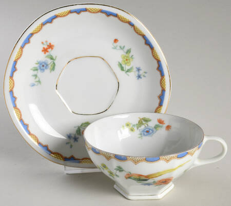 Golden Pheasant (Octagonal) Footed Cup & Saucer Set