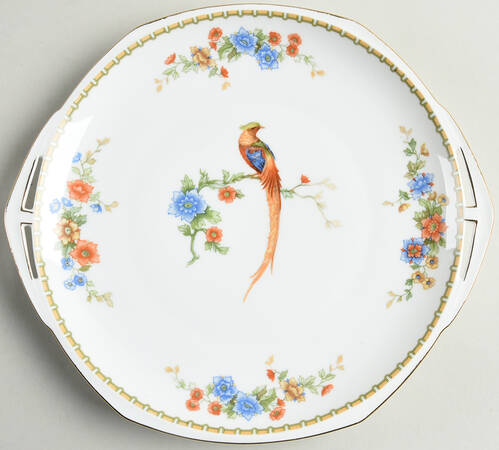Golden Pheasant (Octagonal) Handled Cake Plate