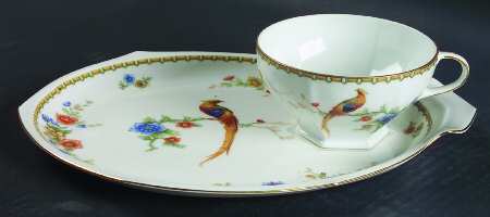Golden Pheasant (Octagonal) Snack Plate & Cup Set