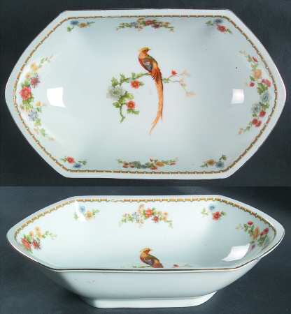 Golden Pheasant (Octagonal) 10" Oval Vegetable Bowl