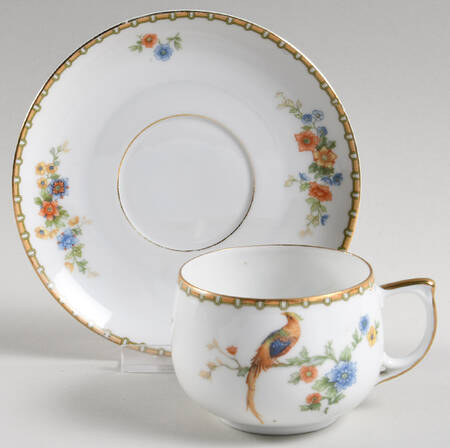 Golden Pheasant (Round) Flat Cup & Saucer Set