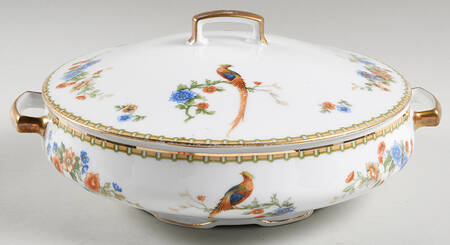 Golden Pheasant (Round) Round Covered Vegetable