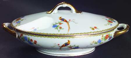 Golden Pheasant (Round) Oval Covered Vegetable