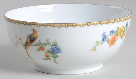 Golden Pheasant (Round) Cranberry Bowl