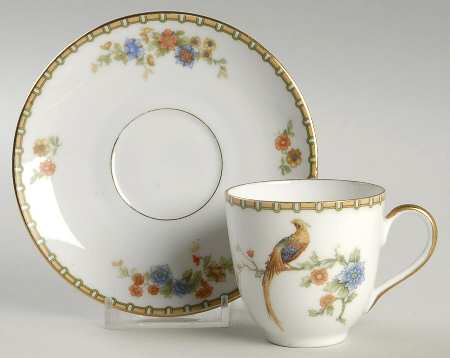 Golden Pheasant (Round) Flat Demitasse Cup & Saucer Set