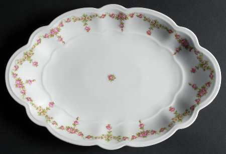 Rose China (Scalloped) 14" Oval Serving Platter