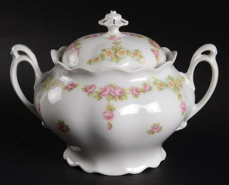 Rose China (Scalloped) Sugar Bowl & Lid