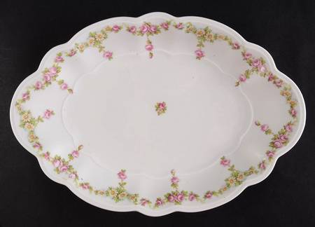 Rose China (Scalloped) 11" Oval Serving Platter