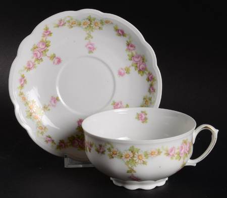 Rose China (Scalloped) Footed Cup & Saucer Set