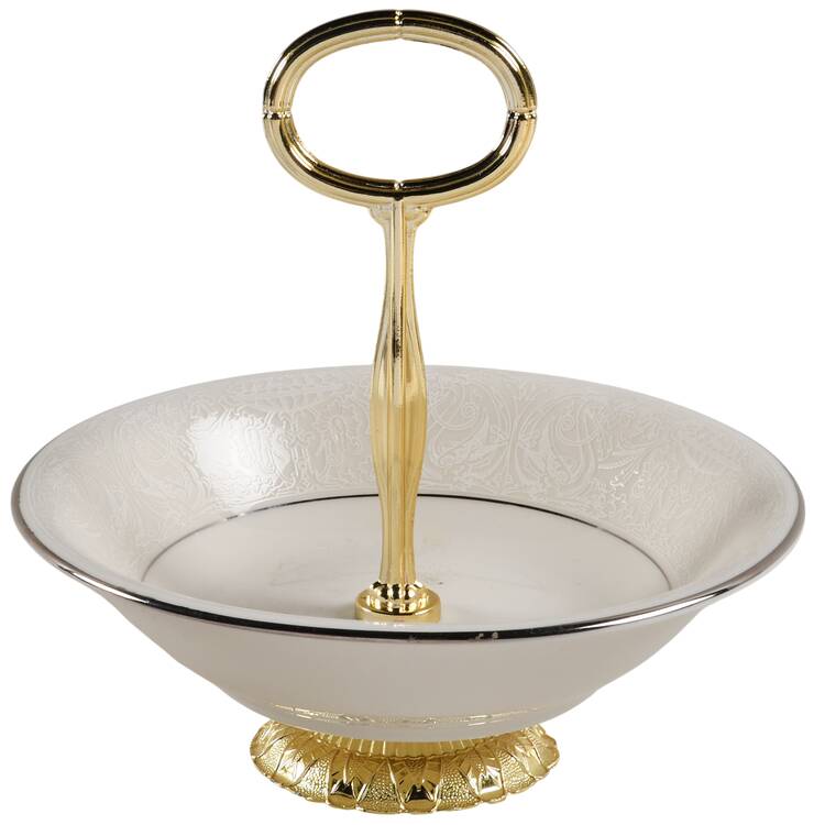 Chantilly 6"-7" Handled Footed Nut Dish HC