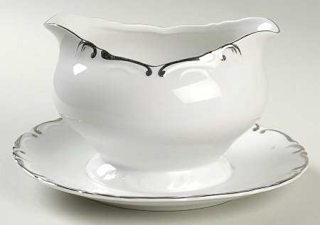 Imperial Platinum Gravy Boat with Attached Underplate