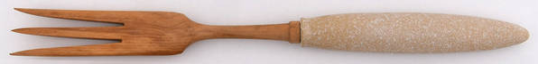 Oriental Rose Salad Serving Fork with Wood Prongs