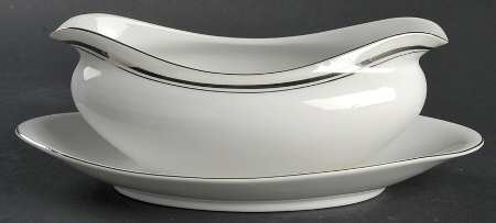 Pearl Mist Gravy Boat with Attached Underplate
