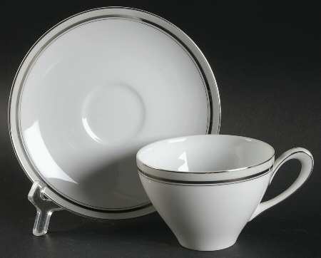 Pearl Mist Flat Cup & Saucer Set
