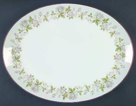 Rose Wreath 16" Oval Serving Platter