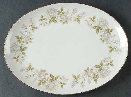 Rose Wreath 12" Oval Serving Platter