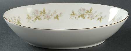 Rose Wreath 10" Oval Vegetable Bowl