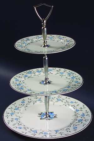 Blue Lace 3-Tiered Serving Tray (DP, SP, BB)