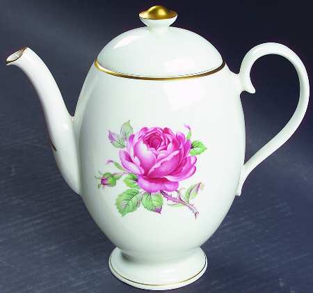 Manor Rose (Gold Trim) Coffee Pot & Lid