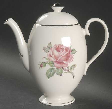 Manor Rose (Platinum Trim) Coffee Pot & Lid